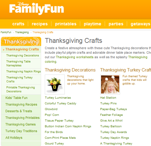 thanksgiving crafts for children